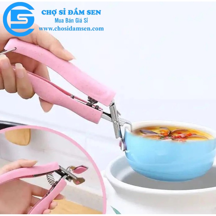 (CaoCấp nút đệm silicon)Kẹp Gắp Đồ Nóng, Đồ Hấp KIM LOẠI Thông Minh - Dụng Cụ Gắp Inox Có Lò Xo G309-Kepnong