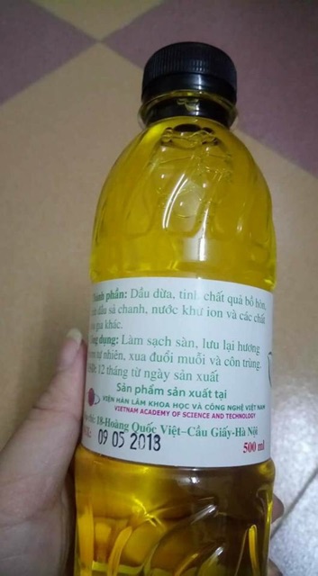 Nước lau sàn chống muỗi của Viện Hàn Lâm KH hương sả,chanh 500ml