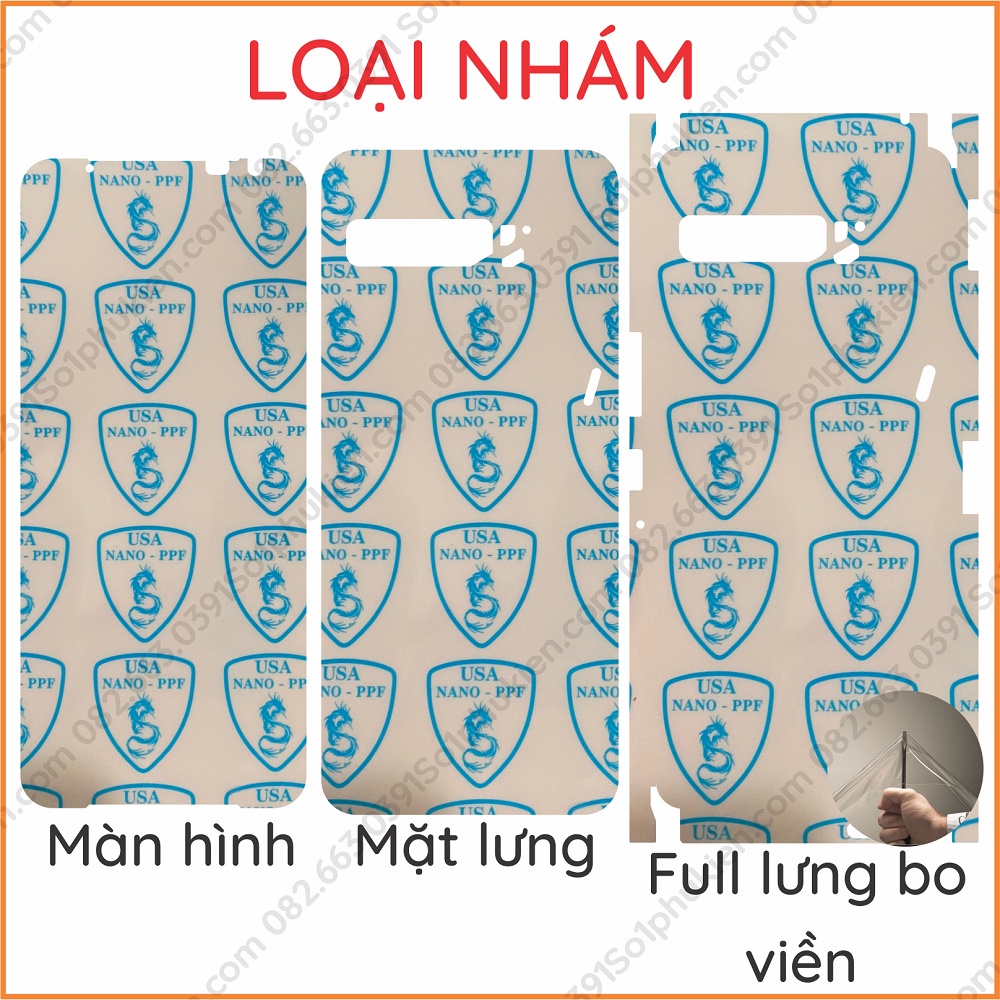 Dán PPF Rogphone 3 loại trong, nhám dành cho màn hình, mặt lưng, full lưng bo viền