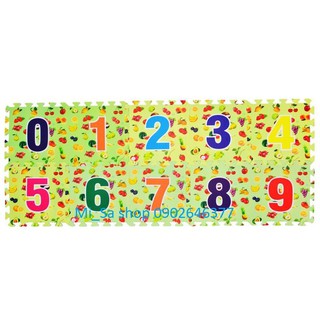 Bộ 10 tấm xốp lót sàn hình số đếm từ 0-9 in hình ảnh sẵn trên thảm (loại mới), kích thước 30x30 cm/ tấm ghép lại
