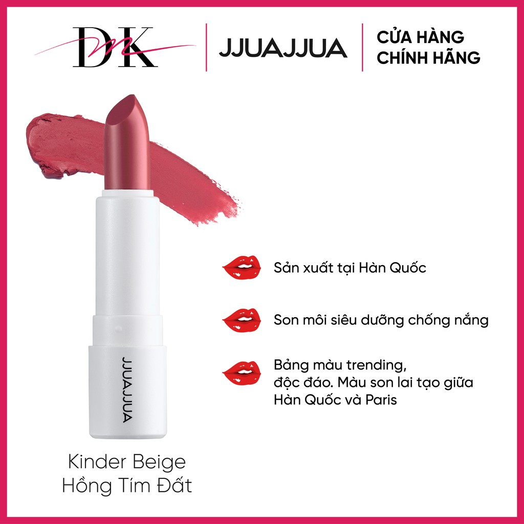 SON THỎI LÌ JJUAJJUA KINDER BEIGE (HỐNG TÍM ĐẤT) | BigBuy360 - bigbuy360.vn