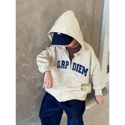Áo Khoác Cardigan Có Mũ Trùm In Chữ Phong Cách Nhật Bản Thời Trang Xuân Thu Mới 2022 Cho Bé Trai