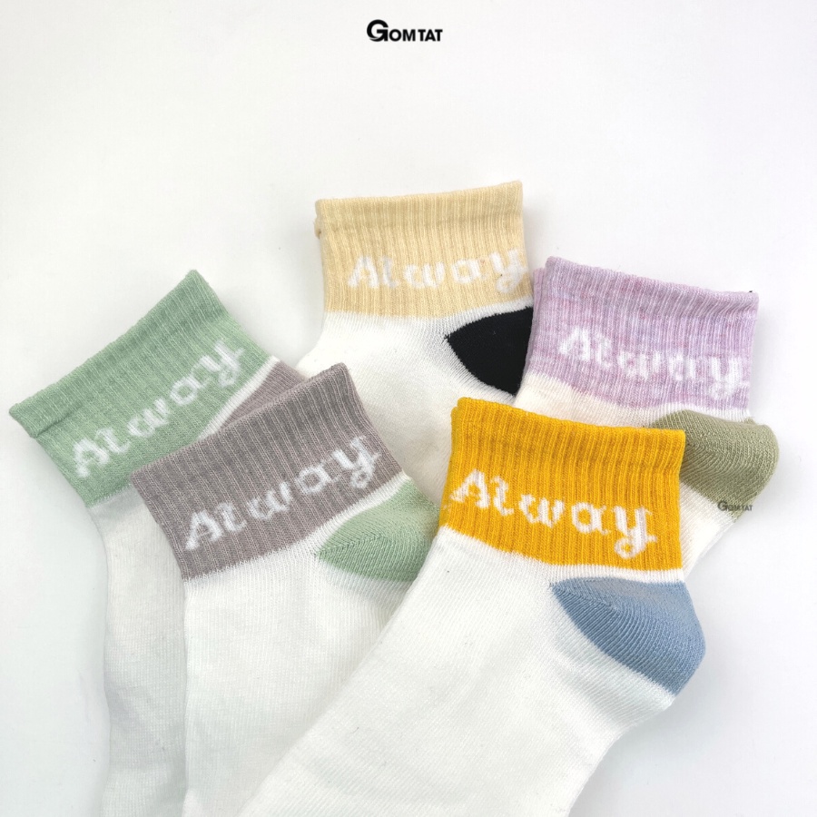Set 5 Đôi Tất Nữ Cổ Ngắn GOMTAT Nhiều Màu Dễ Thương, Vớ Nữ Cổ Thấp Phong Cách Hàn Quốc - CB040