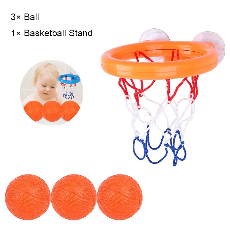 Trẻ em tắm Đồ chơi Hộp bóng rổ+3 quả bóng rổ Trò chơi bóng rổ
