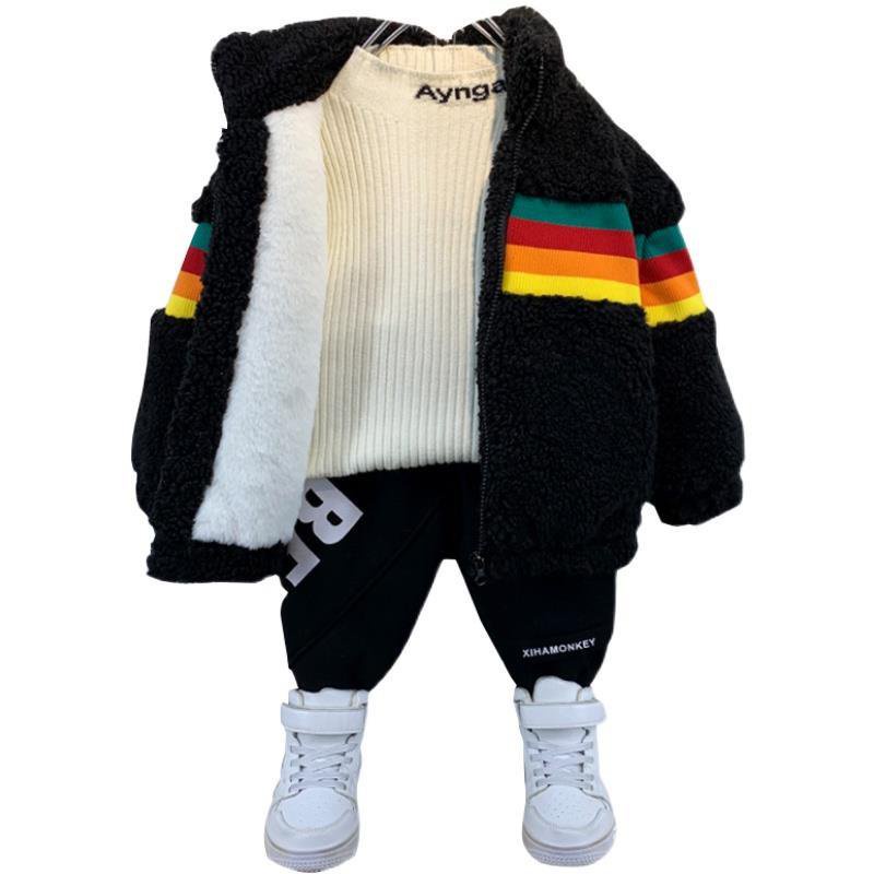 Áo khoác lông cừu dày dặn thời trang thu đông mới cho bé