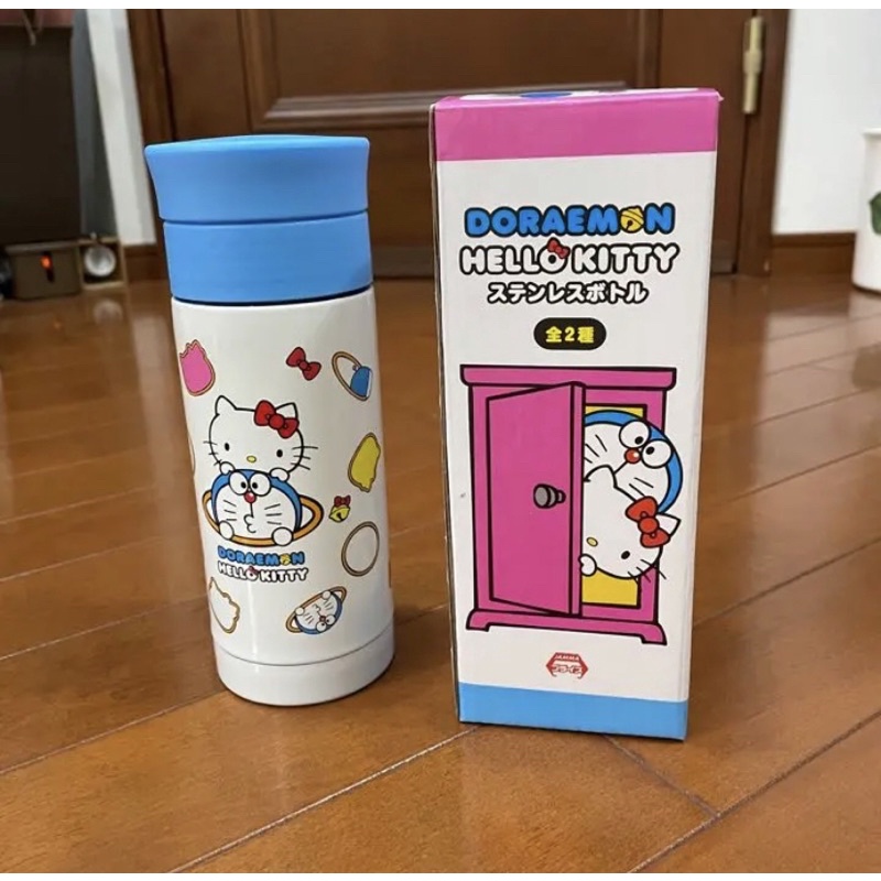 (Made in JP) Bình nước giữ nhiệt Doraemon x Hello Kitty chính hãng mua tại Nhật