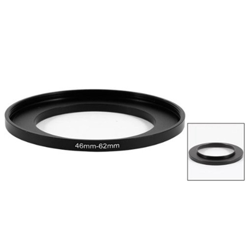 2 Pcs Camera Parts Lens Filter Step Up Ring Adapter Black, 37mm-46mm & 46mm-62mm