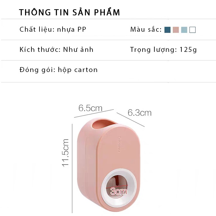 Dụng Cụ Nhả Kem Đánh Răng Tự Động Gắn Tường Siêu Chắc Không Cần Khoan, Bộ Nhả Kem Đánh Răng Cao Cấp FAMAHA