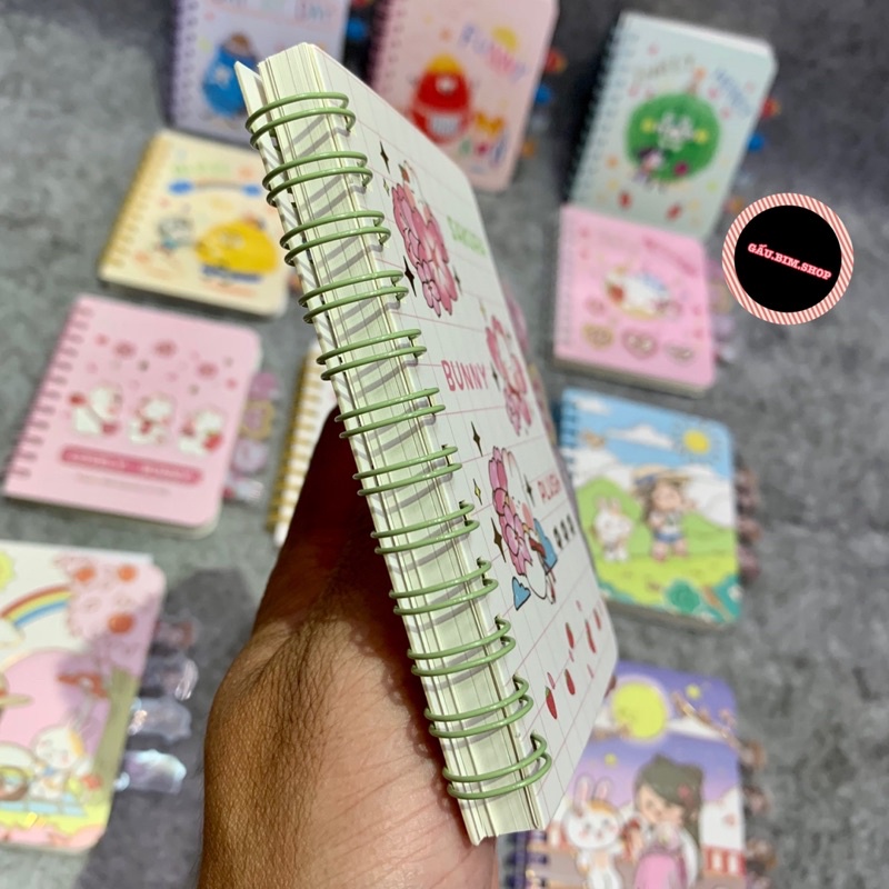 Sổ lò xo A6(8.7x11.3cm) - 128 trang, có kèm tag nhớ trang