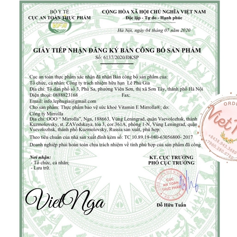 [Nhập khẩu chính hãng] Vitamin E đỏ Nga Mirrolla làm đẹp da, cải thiện nội tiết | Thế Giới Skin Care