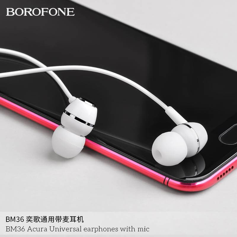Tai nghe nhét tai Borofone có dây jack 3.5 dùng cho điện thoại máy tính bảng laptop - hàng chính hãng bảo hành 1 đổi 1