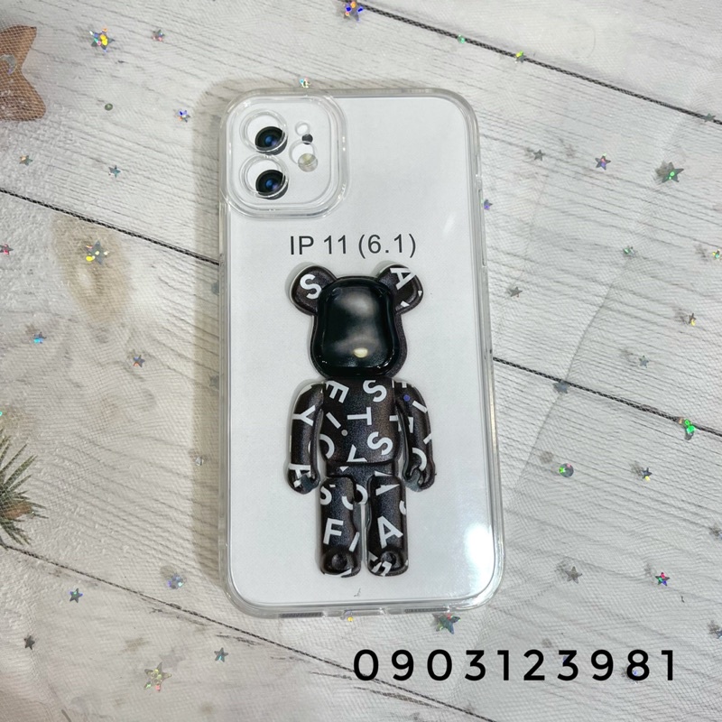 (Màu ngẫu nhiên) Ốp Lưng Gấu Bearbrick Trong Suốt Chống Sốc Xinh Xắn, Sành Điệu