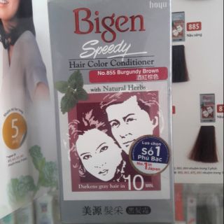 [ Hàng Công Ty- Hsd 2024] Thuốc Nhuộm Tóc Bigen Speedy Hair Color Conditioner - 855 Nâu Đỏ Sẫm.