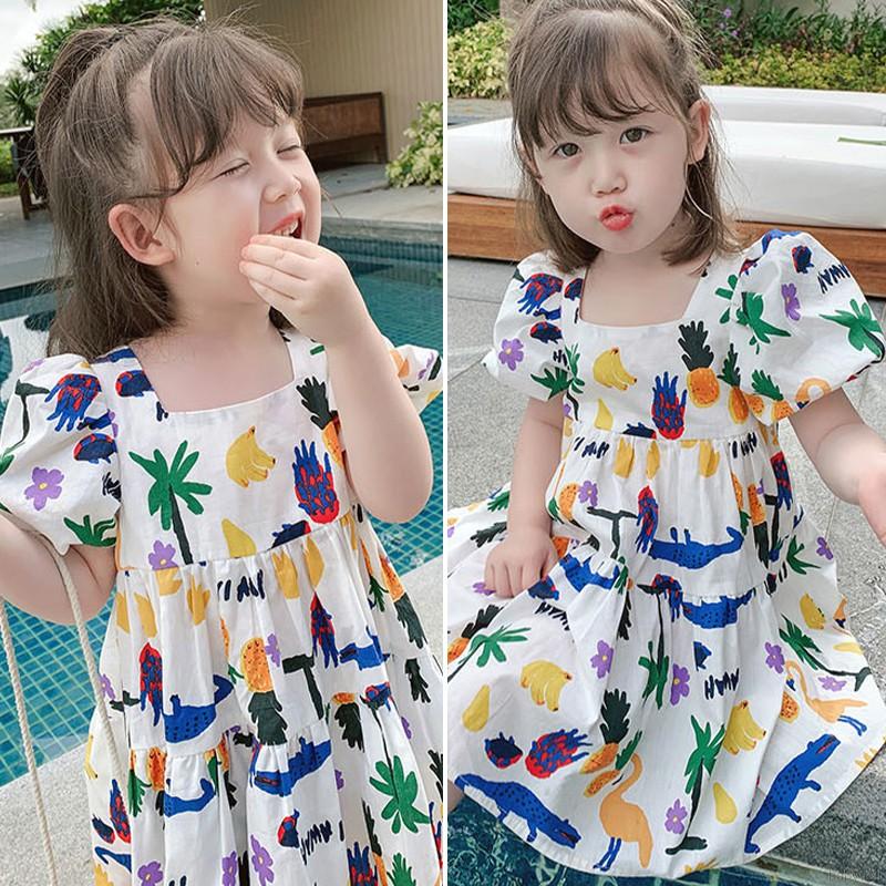 Đầm In Hình Trái Cây Dễ Thương Cho Bé Gái Từ 1-7 Tuổi