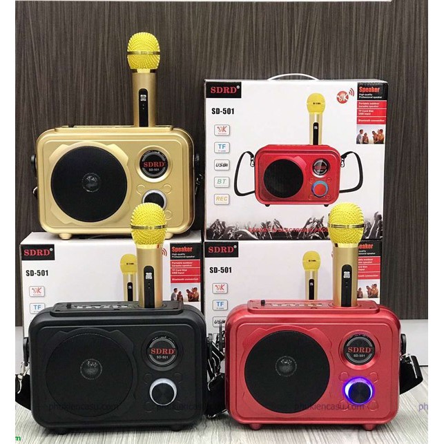 LOA KARAOKE BLUETOOTH SD-501 TẶNG 1 MIC KHÔNG DÂY SIÊU HAY