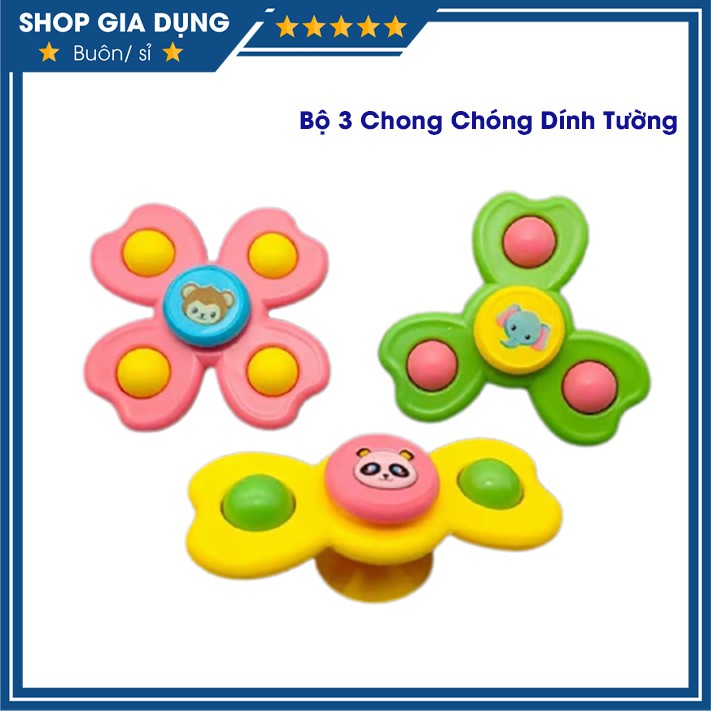 Bộ 3 Đồ Chơi Con Quay Chóng Chóng Dính Tường Cho Bé - Giúp Bé Tránh Xa Điện Thoại