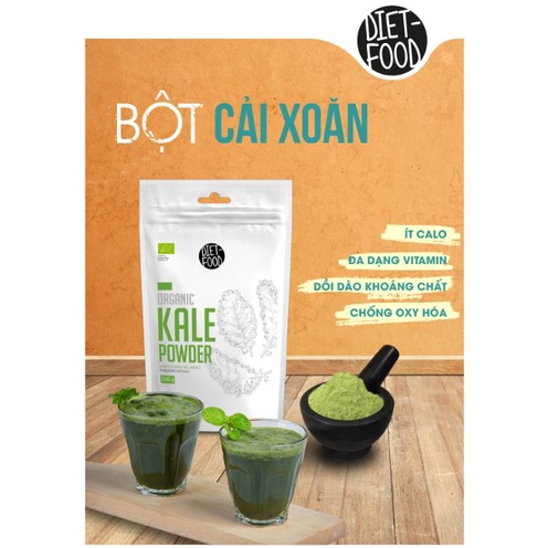 Bột Cải Xoăn Kale 100g Hữu Cơ Diet Food Organic Kale Powder