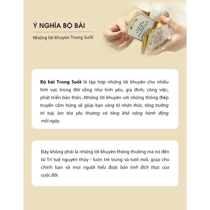 [TẶNG QUÀ BÌNH AN] Bộ bài Trong Suốt  - Bộ bài bình an trí tuệ - Trong Nhà