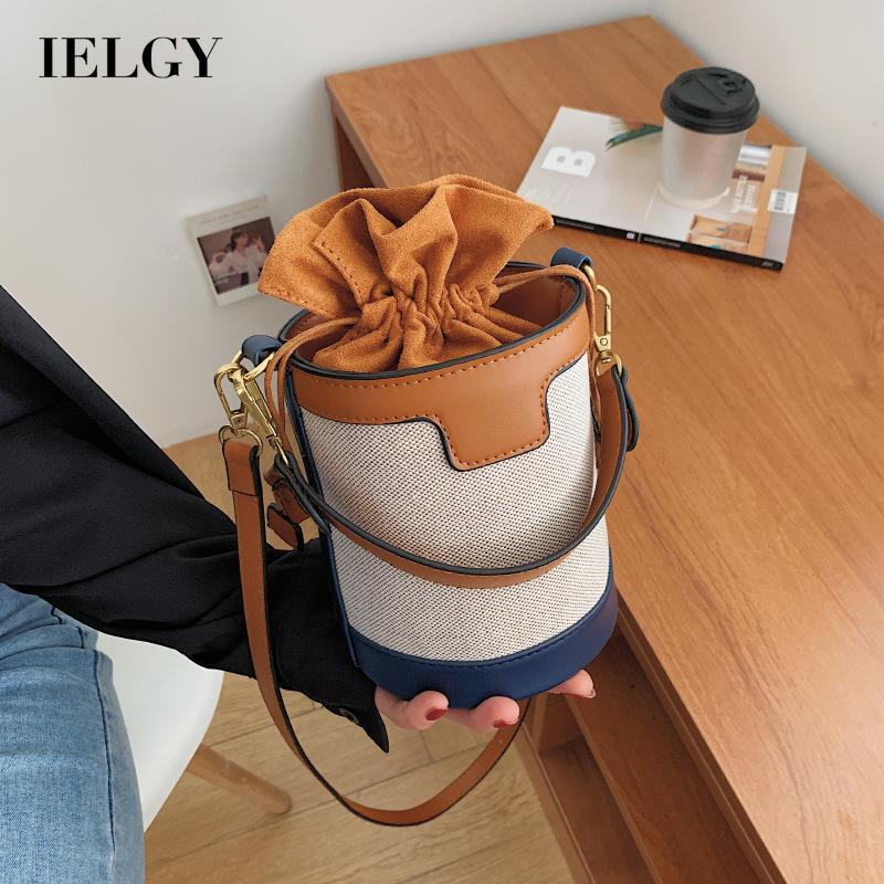 Túi đeo chéo phối dây rút màu tương phản thời trang thanh lịch dễ phối đồ IELGY