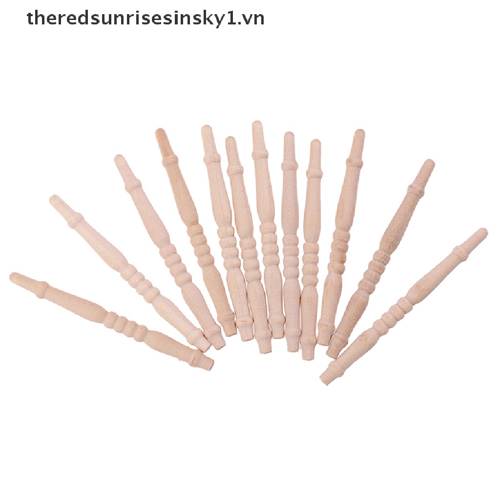 Set 12 mô hình cầu thang gỗ 1:12 trang trí nhà búp bê DIY