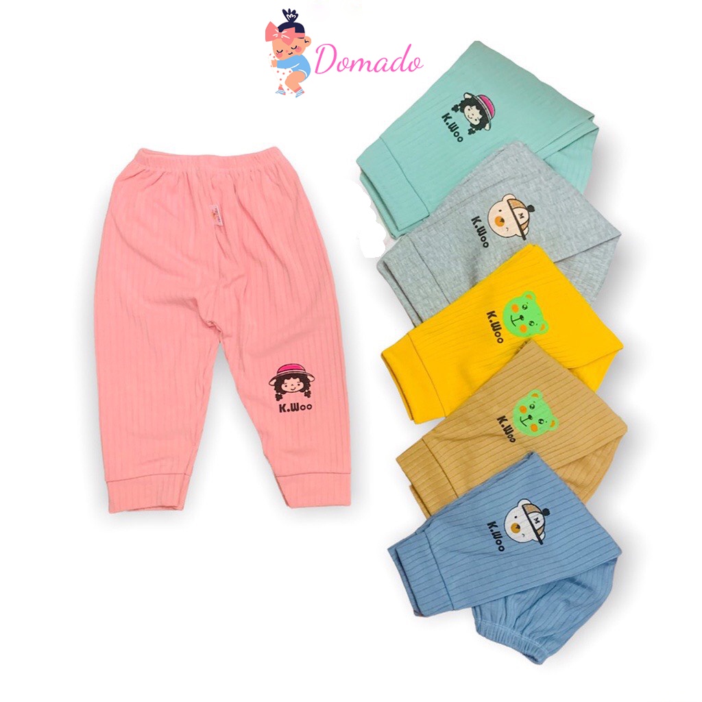 Quần dài thun gân len tăm thời trang cho bé trai bé gái dễ mặc thoải mái nhiều màu sắc DOMADO QCD13