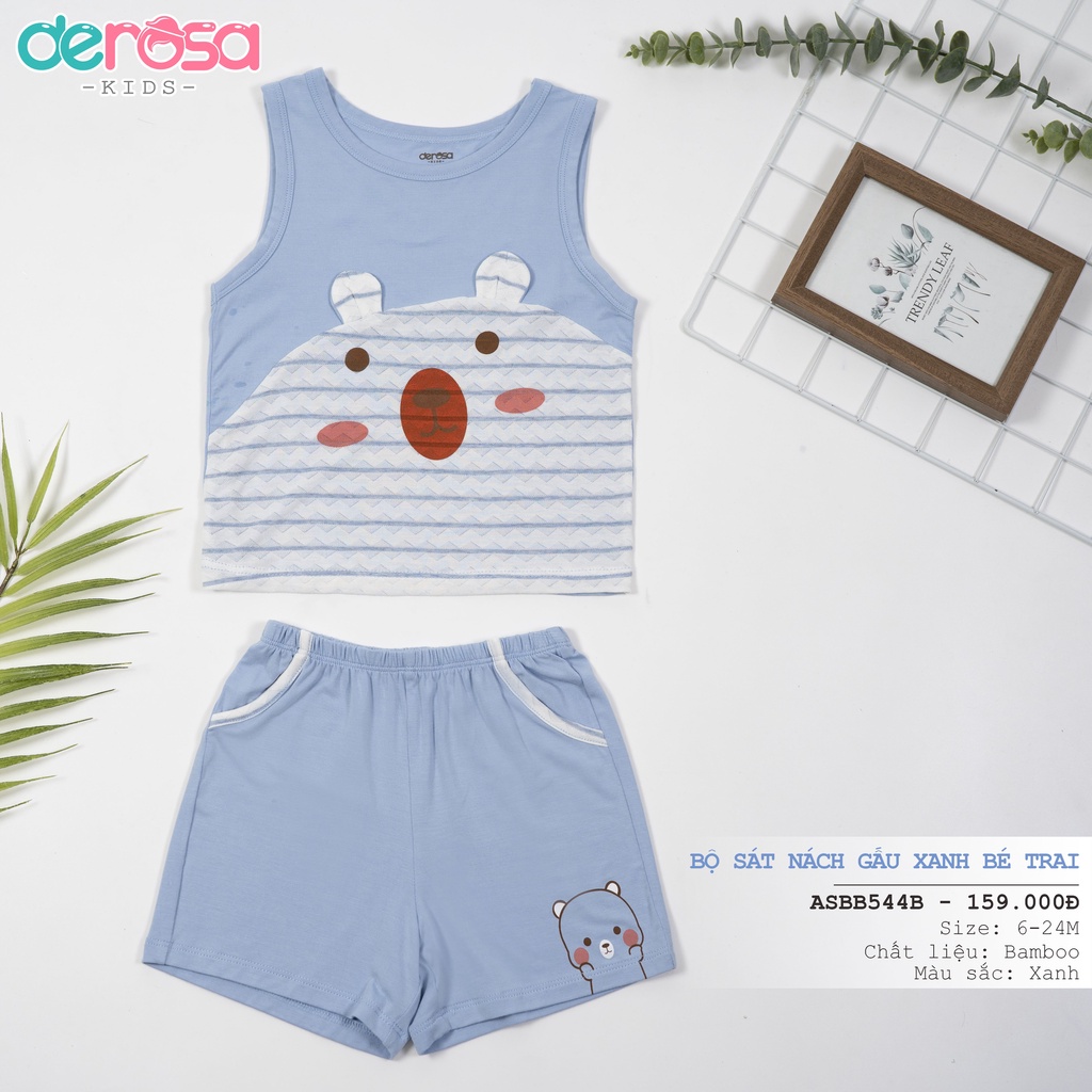 Bộ quần áo cho bé DEROSA KIDS đồ bộ sát nách bé trai và bé gái cho bé 3-24 tháng 416-417-544-559