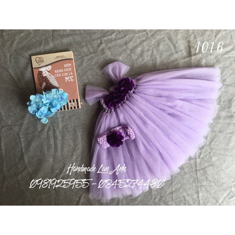 Váy Tutu Hoa Hồng Tím Cà
