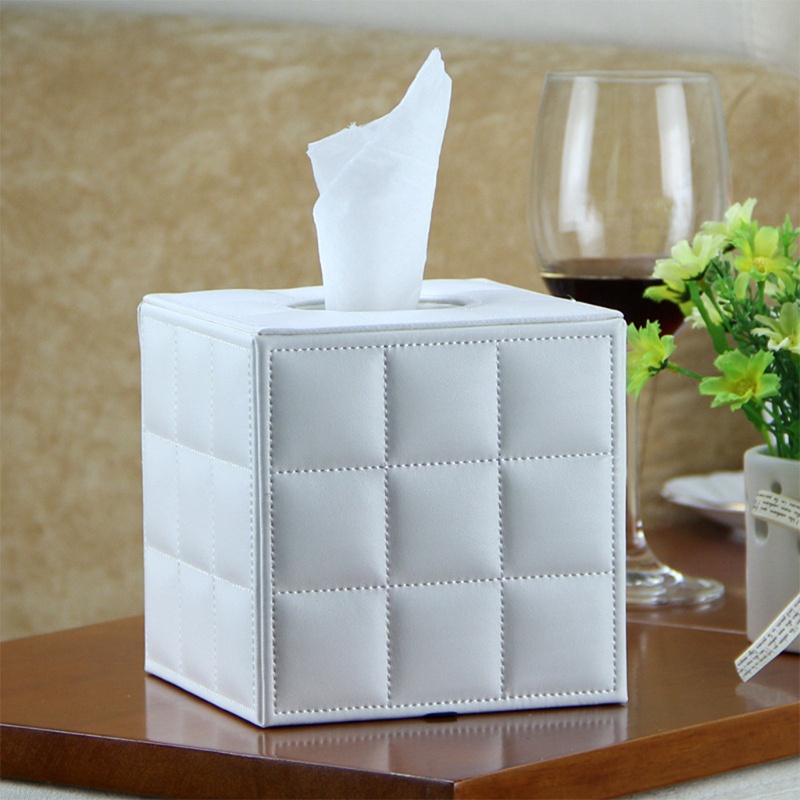 Aoto Hộp Đựng Khăn Giấy Bằng Da Pu Hình Vuông Tiện Dụng