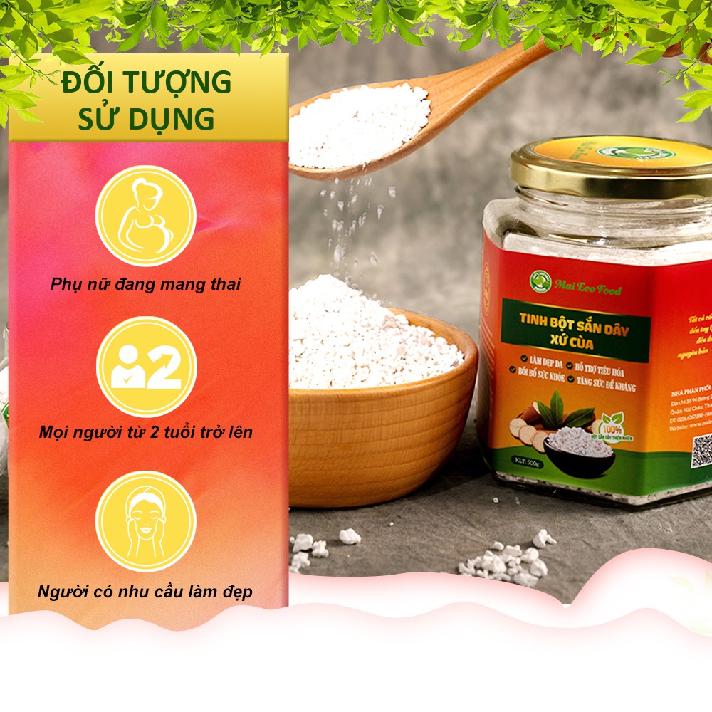 Tinh Bột Sắn Dây - 500gr - 100% Nguyên Chất - Bồi Bổ Sức Khỏe & Làm Đẹp - Thương hiệu MAI ECO FOOD