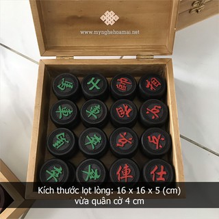 Hộp đựng quân cờ tướng gỗ Thông