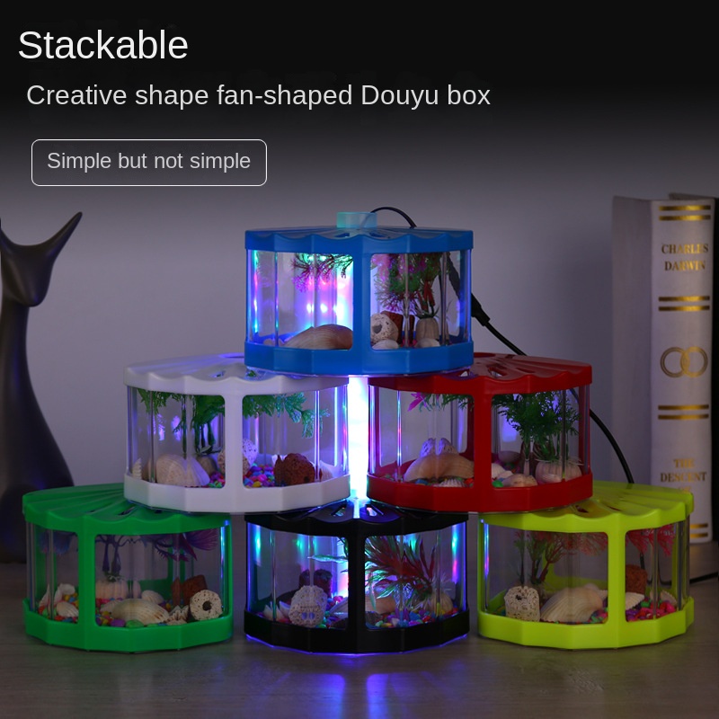 Bể Cá mini Bằng Nhựa pvc Có Đèn Chiếu Sáng