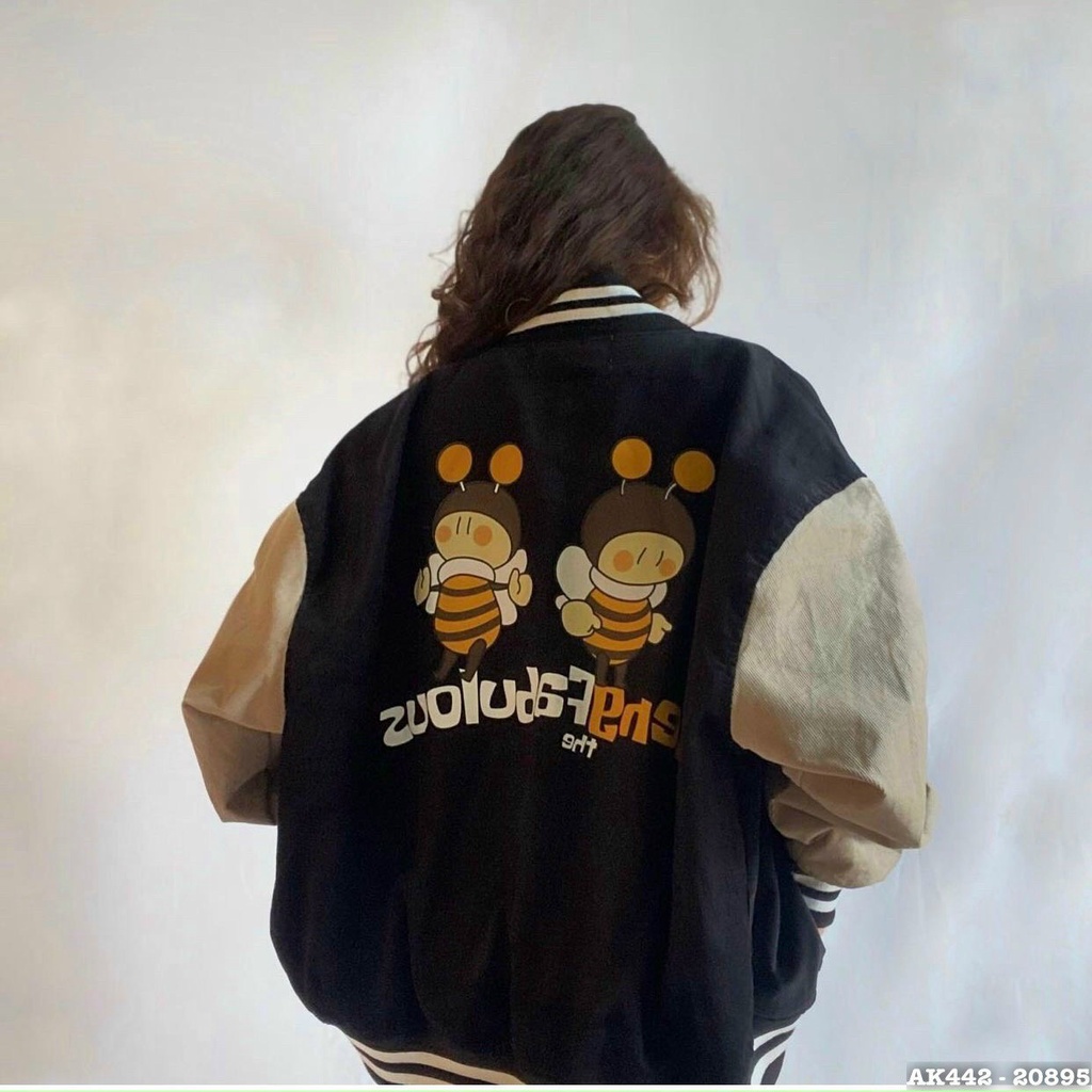 Áo Khoác Nữ, Áo Bomber Nam Nữ Form Rộng Unisex Thêu Bee Chất Nỉ Ngoại Dày Dặn Hàng Loại 1, Siêu Bán Chạy. | BigBuy360 - bigbuy360.vn