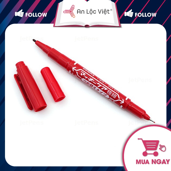 COMBO 5 Bút lông dầu Zebra Mo.120 2 đầu nhỏ, nét đẹp