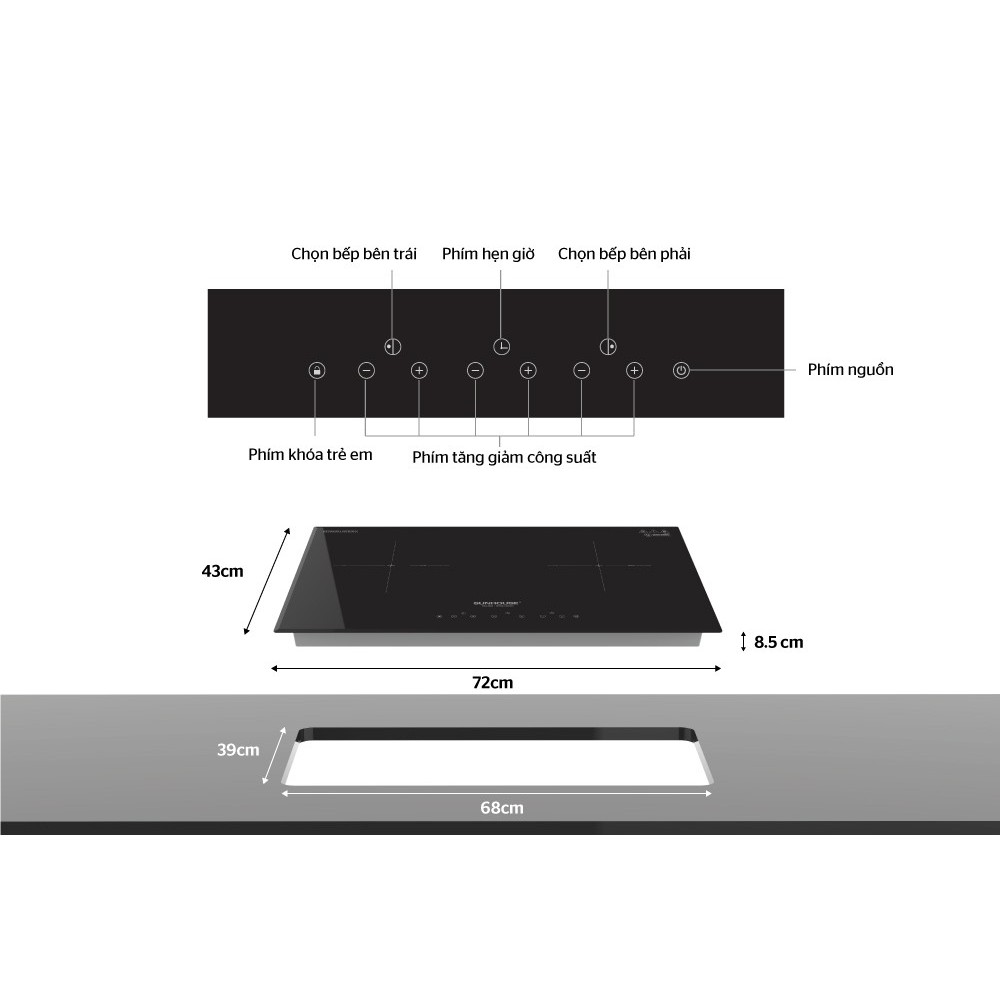 BẾP ĐÔI ĐIỆN TỪ SUNHOUSE SHB-DI01