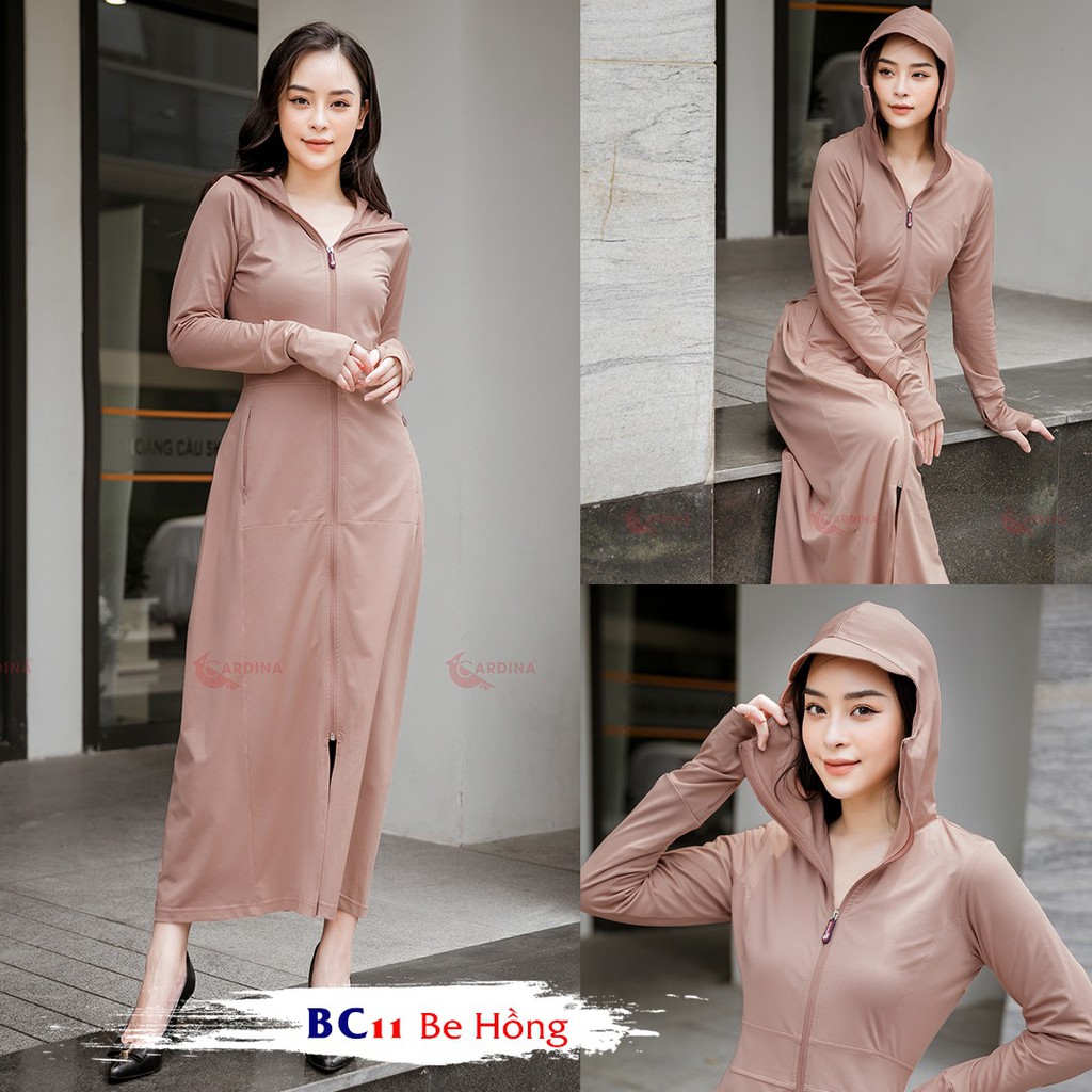 Áo Chống Nắng Nữ Dáng Dài Liền Thân 2 Lớp CHÍNH HÃNG CARDINA