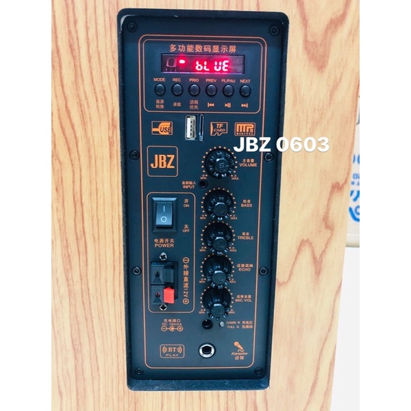 Loa kéo Bluetooth JBZ 0603 công suất 150W tặng kèm 2 micro không dây