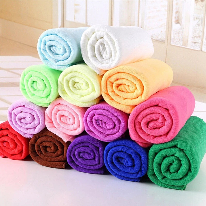 Khăn Tắm 70X140Cm Cỡ Lớn Sợi Siêu Mềm Thấm Hút Tốt Màu Trơn Dùng Khi Đi Du Lịch/Tập Gym/Thể Thao