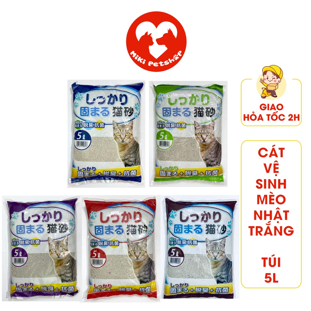 Cát Vệ Sinh Mèo Cát Nhật Trắng Kitty Pet Túi 5 Lít - Miki Petshop