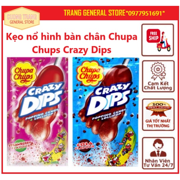 Kẹo nổ hình bàn chân Chupa Chups Crazy Dips