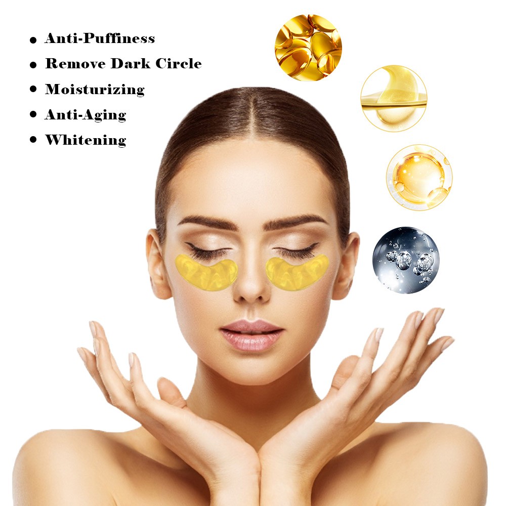 [Hàng mới về] 1 cặp mặt nạ mắt collagen pha lê vàng chăm sóc da chống lão hóa | BigBuy360 - bigbuy360.vn