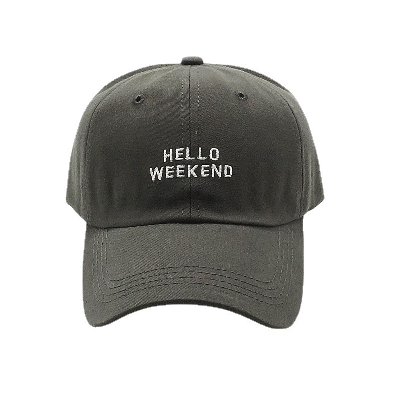 Nón lưỡi trai LINJW mềm mại thêu chữ thời trang hàn quốc