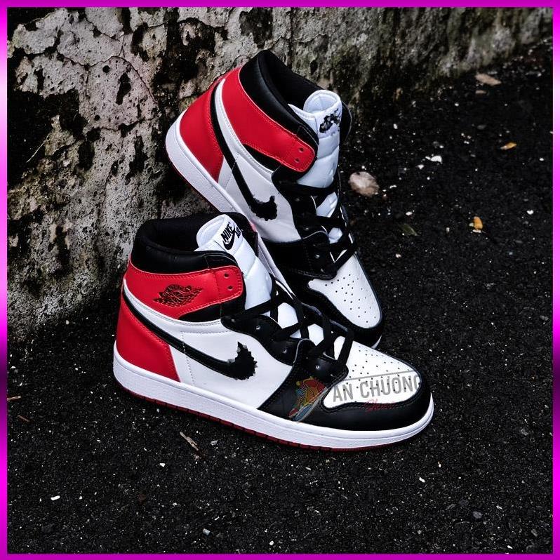[Sneaker34] Giày Jordan 1 cổ cao OG Bred Toe ❤️Full Box+Bill❤️ Giày Sneaker JD1 Đỏ đen cao cổ thấp cổ đủ size nam nữ