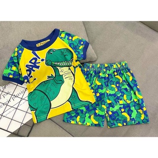 Bộ tay ngắn quần đùi thun lạnh 3D cho bé size đại anna kids pikakids khủng long siêu nhân