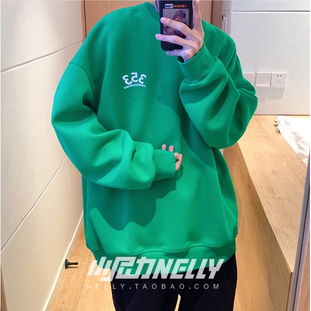 Áo sweater nam form rộng oversize thời trang ulzzag unisex, Áo nỉ sweater nam thu đông cổ tròn chữ nổi bigsize học sinh