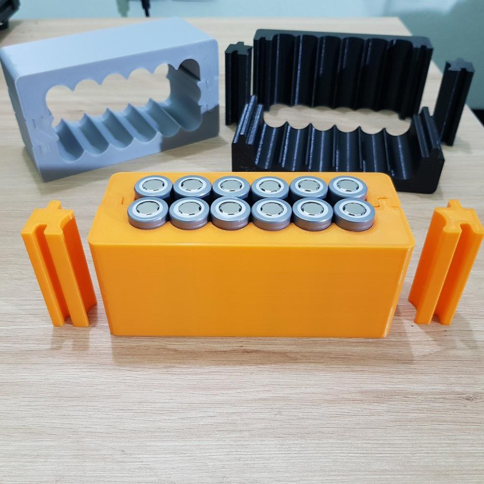 Khuôn đóng cell pin 18650, tháo lắp mở rộng 6 cell 3 hàng