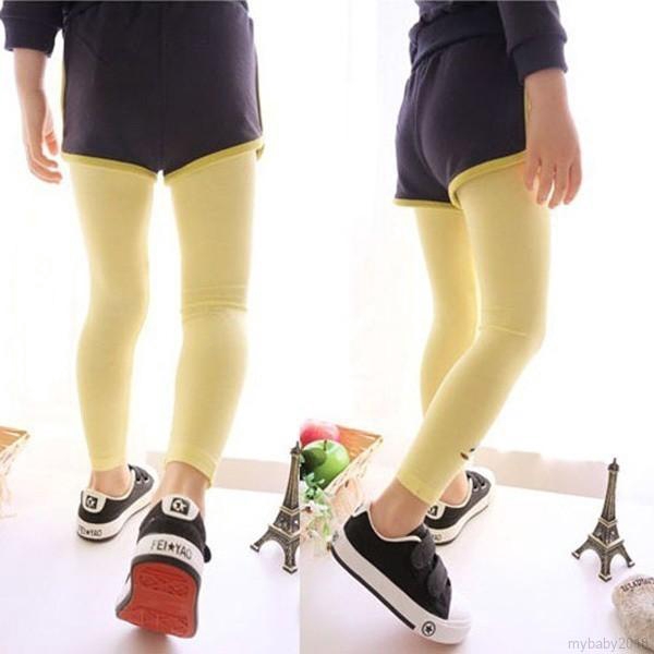 Quần legging cotton co giãn ấm áp màu sắc dễ thương cho bé gái