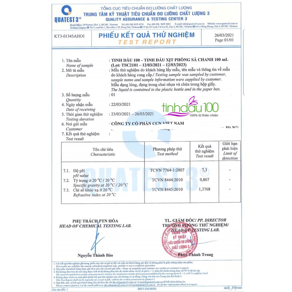 Xịt phòng sả chanh Tinh Dầu 100, tinh dầu đuổi muỗi, khử mùi, thơm phòng, an toàn cho bé và mẹ bầu chai 25ml