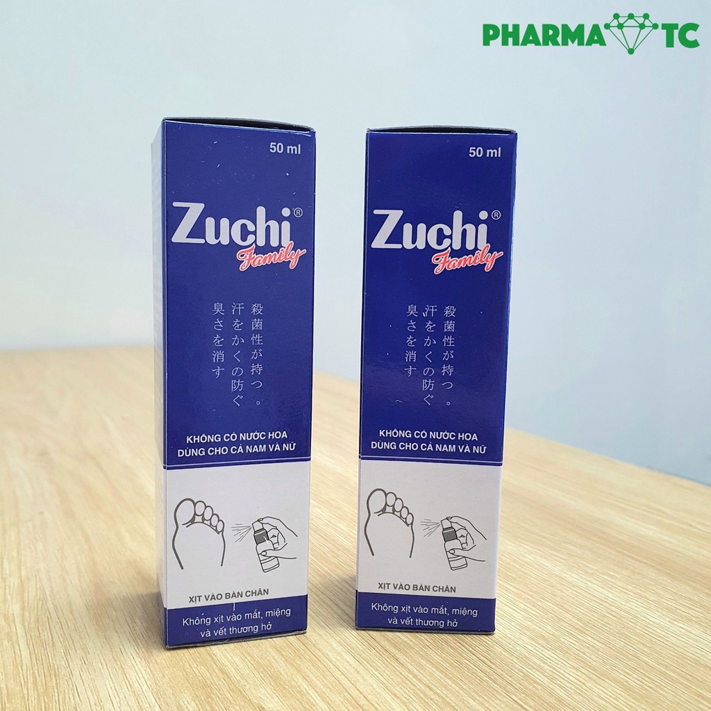 Zuchi Family, Dược phẩm Hoa Linh, xịt giày dép khử mùi hôi chân hôi giày, xịt thơm 50ml - PharmaOTC