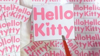 Decal chữ Hello Kitty