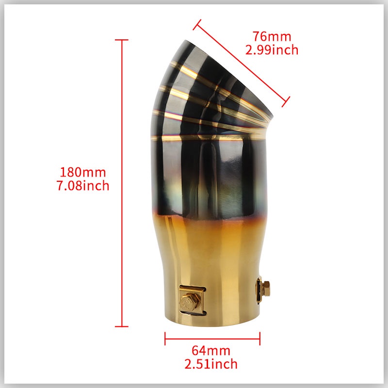 Ống Xả Bằng Titan 64mm 76mm JDM Gắn Đuôi Xe Hơi chụp ống pô ô tô Ống pô xe hơi